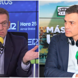  A la izquierda, Alberto Núñez Feijóo; a la derecha, Pedro Sánchez.