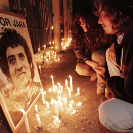 Un memorial en recuerdo del cantautor chileno Víctor Jara. E.P.