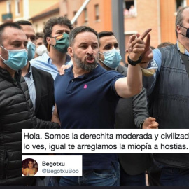 Santiago Abascal, líder del Vox, en Euskadi.