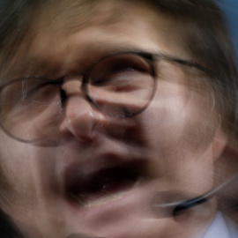 El candidato a la Presidencia de Argentina Javier Milei, de la formación La Libertad Avanza, durante el mitin de cierre de campaña de las elecciones primarias, en Buenos Aires. REUTERS/Agustin Marcarian