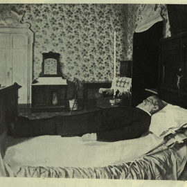 Verdi en su lecho de muerte. Fotografía de Giulio Rossi. L'Illustrazione italiana, año XXVIII, nº 5, 3 de febrero de 1901. Biblioteca di Storia Moderna e Contemporanea de Italia