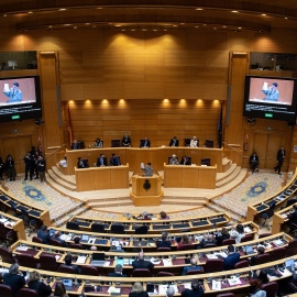 El portavoz de ERC en el Congreso, Gabriel Rufián, interviene durante el pleno del Congreso de los Diputados, en el Palacio del Senado. EUROPA PRESS/Alejandro Martínez Vélez