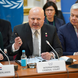 El Fiscal de la Corte Penal Internacional, Karim Khan, durante una intervención en apoyo de la CPI.- Yui Mok / Pa Wire / Dpa