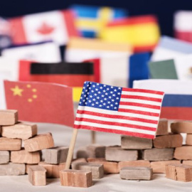 Conjunto de banderas.- Imagen de archivo