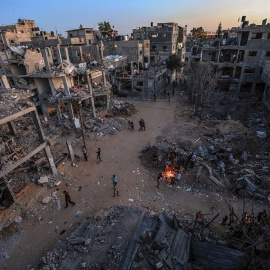 Imagen de una zona de la Franja de Gaza destrozada por los bombardeos de Israel. — Mohammed Saber / EFE