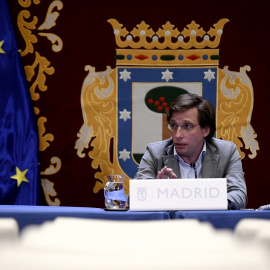 El alcalde de Madrid, José Luis Martínez-Almeida, ofrece una rueda de prensa tras una reunión de la Junta de Gobierno del Ayuntamiento. E.P./Óscar Cañas