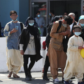  Afganos evacuados por Italia llegan a Roma este sábado 28 de agosto. EFE/EPA/EMANUELE VALERI