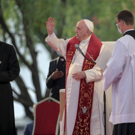  El Papa Francisco en un momento de su viaje a Eslovaquia.- EFE