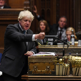El primer ministro británico Boris Johnson, en el Parlamento. REUTERS