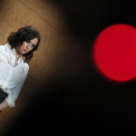 La presidenta de la Comunidad de Madrid, Isabel Díaz Ayuso, durante la rueda de prensa tras su reunión con los portavoces de los partidos con representación en la Asamblea de Madrid para abordar la situación del coronavirus en la región. EFE/Javier L