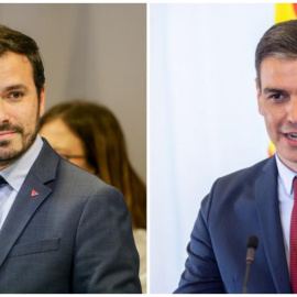  Alberto Garzón, ministro de Consumo; y Pedro Sánchez, presidente del Gobierno. Imágenes de EFE