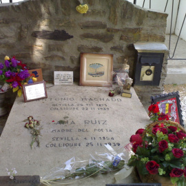 Tumba de Antonio Machado en Colliure. WIKIPEDIA