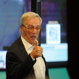 El candidato de Junts per Catalunya a la Alcaldía de Barcelona, Xavier Trias, durante el seguimiento de la jornada electoral en la sede de JuntsxCat, en Barcelona. E.P./Alberto Paredes