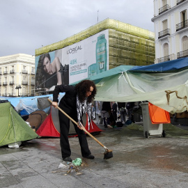 Vista de la acampada en la Puerta del Sol de Madrid durante las protestas del 15M de 2011. E.P./Marta Fernández
