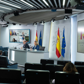 rueda de prensa del lunes de Iceta y Calviño para presentar el Plan de modernización de la Administración Pública para mejorar los servicios digitales a ciudadanos y empresas.- MONCLOA