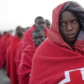 Migrantes en Motril, a 20 de abril de 2015.