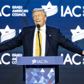  El expresidente estadounidense Donald Trump habla en la Cumbre Nacional del Consejo Israelí-Estadounidense (IAC) celebrada en el Washington Hilton en Washington, D.C. Foto: Michael Brochstein/ZUMA Press Wire/dpa