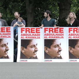 Concentración Londres a favor de la liberación de Abdulhadi Al-Khawaja en Reino. Foto: Alisdare Hickson / CC BY-SA 2.0.