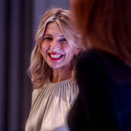  La vicepresidenta segunda del Gobierno, Yolanda Díaz, preside la celebración de la XIX edición de diario Expansión de los Premios a la Innovación en Recursos Humanos en el hotel Westin Palace, a 16 de noviembre de 2021, en Madrid, (España).- Ricard