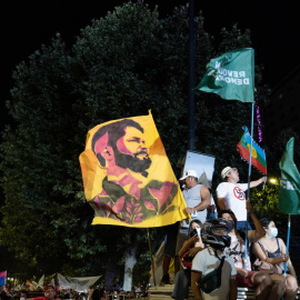  19 de diciembre de 2021, Chile, Santiago: Partidarios del nuevo presidente chileno, Gabriel Boric, de la coalición Apruebo Dignidad, celebran su victoria en la segunda vuelta de las elecciones presidenciales.- Matias Basualdo / Europa Press