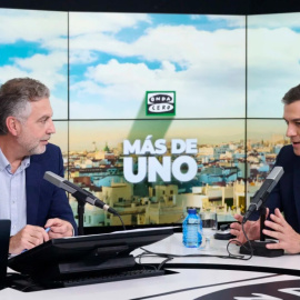El presidente del Gobierno, Pedro Sánchez, durante su entrevista con Carlos Alsina en Onda Cero. ONDA CERO