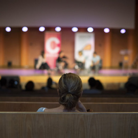 Ponencia durante el II Congreso Internacional de Periodismo de Migraciones de Mérida. Foto: Ana Olmedo Rodrigo.