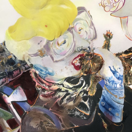 'Saturnina devorando a sus peluchas'.  Por Juan Casbas Puértolas.