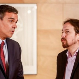  Pedro Sánchez y Pablo Iglesias. Europa Press