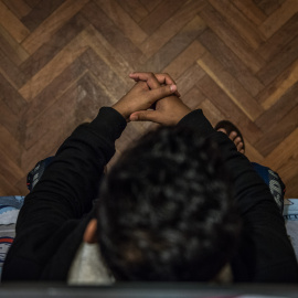 Joven extranjero solo en Madrid. @Ignacio Marín. 