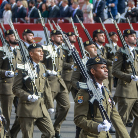 Militares participantes en el desfile del Día de la Fiesta Nacional, en Madrid, el 12 de octubre de 2019. E.P./Ricardo Rubio