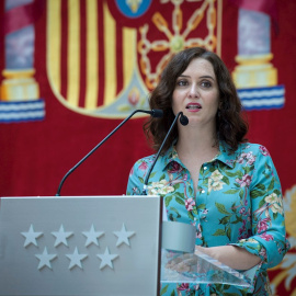 La presidenta de la Comunidad de Madrid, Isabel Díaz Ayuso, durante una rueda de prensa. - EFE