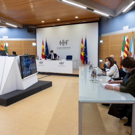 El ministro de Sanidad, Salvador Illa, durante el Consejo Interterritorial del Sistema Nacional de Salud. EFE/Moncloa/Borja Puig De La Bellacasa