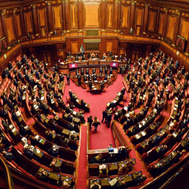  Vista del Senado italiano, durante la moción de confianza presentada por el primer ministro Giuseppe Conte. REUTERS/Andreas Solaro/Pool