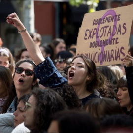  Concentración feminista contra el fallo judicial de La Manada en la Puerta del Sol. EFE/Luca Piergiovanni