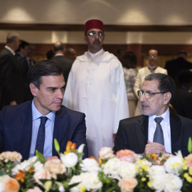 El presidente Pedro Sánchez con el primer ministro de Marruecos, Saadeddine Othamani, en la Cumbre mundial sobre migraciones de Marrakech. Foto: Moncloa / Borja Puig de la Bellacasa.