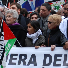  Pilar Bardem, juntos a sus hijos y otras personalidades, en una manifestación por la libertad del pueblo saharaui / David Bollero