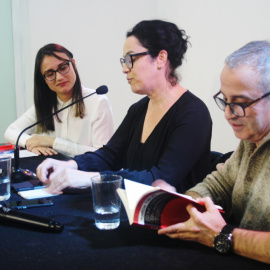 Natalia Oliveira, Marcia Tiburi Jesús Espino Nuño. Fotografía de Coco Vecino