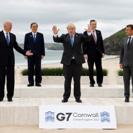  Los líderes del G7 posan durante su reunión del pasado fin de semana.- AFP
