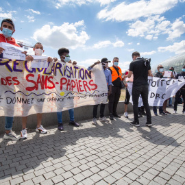 Manifestación en favor de la regularización de los sin papeles realizada en Estrasburgo. Fotografía: Asociación D'ailleurs nous sommes d'ici 67