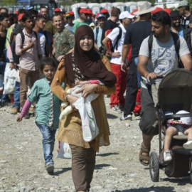 Fotografía de archivo de refugiados en España. -EFE