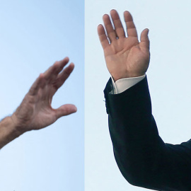  Esta combinación de imágenes muestra al entonces vicepresidente de EE. UU. Joe Biden (izquierda) en un evento Drive-in en Coconut Creek, Florida, el 29 de octubre de 2020; y el presidente ruso Vladimir Putin luego de su ceremonia de inauguración en el