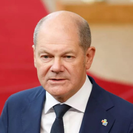 El canciller alemán, Olaf Scholz, durante una conferencia en Bruselas el año pasado. – Jan Van De Vel / Europa Press