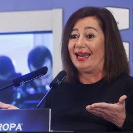 Francina Armengol durante el desayuno informativo. - Fernando Alvarado / EFE