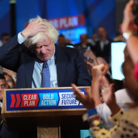  Boris Johnson da un discurso en el centro de Londres, mientras se encuentra en la campaña electoral general. Foto: James Manning/PA Wire/dpa
