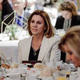  La ex secretaria general del PP María Dolores de Cospedal en un desayuno informativo de El Debate, a 4 de mayo de 2022, en Madrid (España).- Carlos Luján / Europa Press