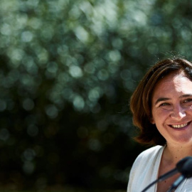 La alcaldesa de Barcelona y candidata a la reelección, Ada Colau, durante un acto de su campaña para el 26-M. EFE/Alejandro García