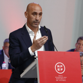Luis Rubiales en la Asamblea General Extraordinaria del RFEF, a 25 de agosto de 2023, en Madrid (España). RFEF / Europa Press.
