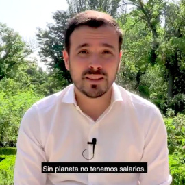  Alberto Garzón durante el video sobre el consumo de carne y el cambio climático