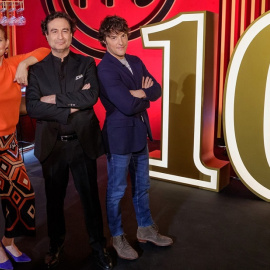 Samantha Vallejo-Nágera, Pepe Rodríguez, y Jordi Cruz, los conductores del programa 'Masterchef'.