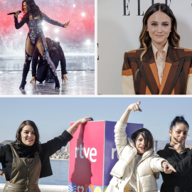 Montaje fotográfico de Chanel, Rogoberta Bandini y las Tanxugueiras.- Europa Press